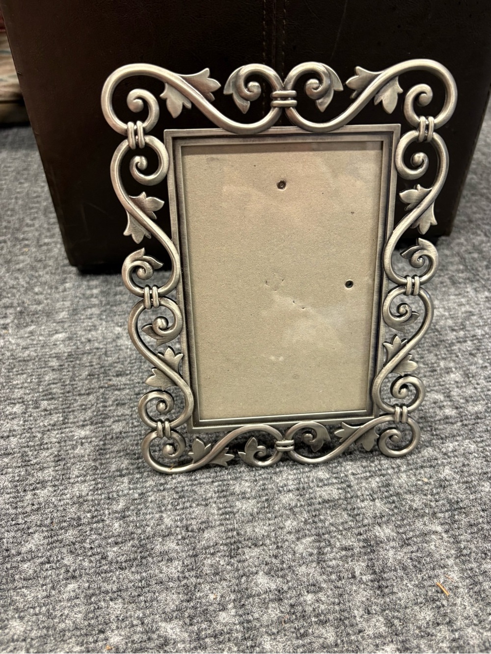 Decorative Ornate Metal Picture Frame in Silver